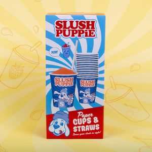 SLUSH PUPPiE Pappbecher Slush-Becher und Strohhalme im Set