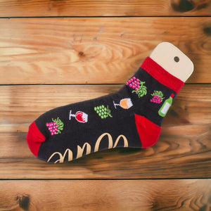 Socken Wein Geschenk Wein Strumpf mit ABS Sohle in 36-45 im Paar