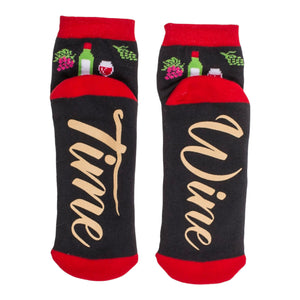 Socken Wein Geschenk Wein Strumpf mit ABS Sohle in 36-45 im Paar