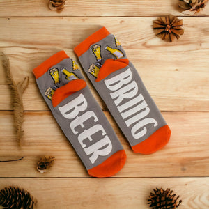 Socken Bier Geschenk für Männer Bierstrumpf mit ABS-Sohle in 36-45
