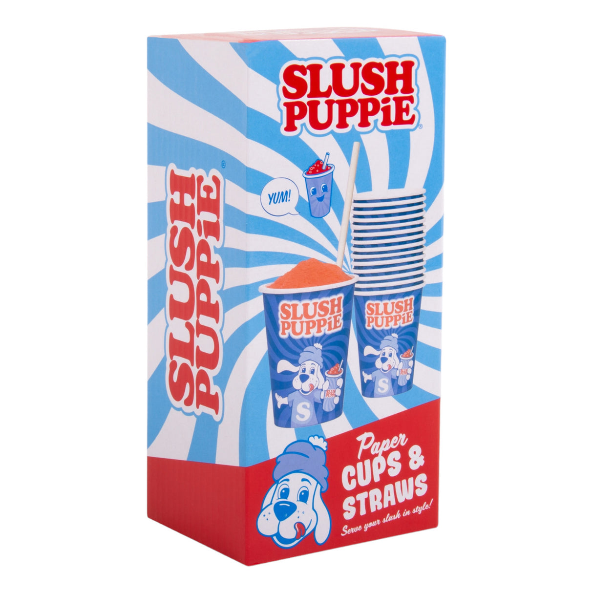 SLUSH PUPPiE Pappbecher Slush-Becher und Strohhalme im Set