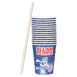 SLUSH PUPPiE Pappbecher Slush-Becher und Strohhalme im Set