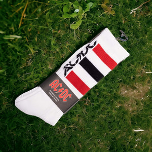 Socken AC/DC High Voltage Fanartikel Strümpfe in weiß in 43-47 im Paar