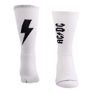 Socken AC/DC Lightning Strikes Fanartikel Strümpfe in weiß in 43-47 im Paar
