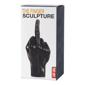 Mittelfinger Dekofigur Stinkefinger Skulptur in Schwarz