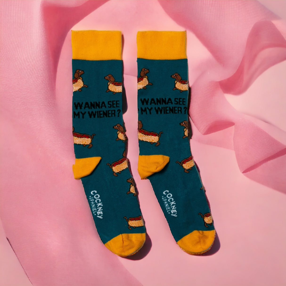 Dackel Socken Lustige Männersocken Hotdog Strümpfe in 39-46 im Paar
