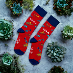 Blow me Socken Funsocken Herren Trompeten Strümpfe in 39-46 im Paar