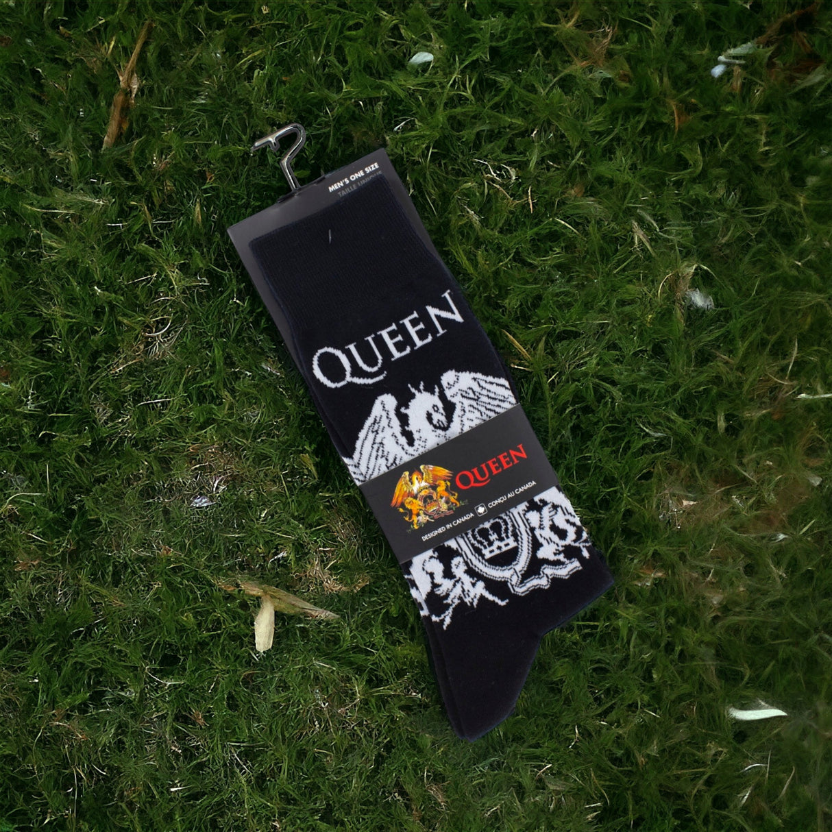 Socken Queen Fanartikel weißes Wappen Strümpfe in 40-46 im Paar