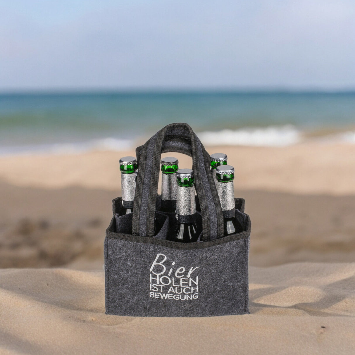 Bier holen ist auch Bewegung Getränke Tragetasche für 6 Flaschen