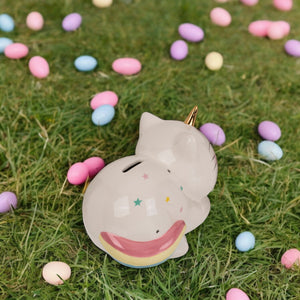 Einhorn-Katze Spardose Einhorn Geschenk für Mädchen Sparschwein aus Keramik
