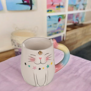 Einhorn-Katze Kaffeebecher Einhorn Geschenke für Mädchen Unicorn Tasse aus Keramik