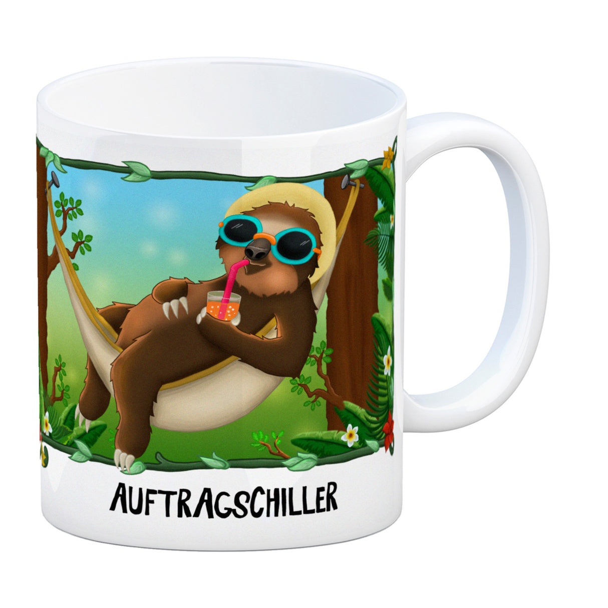 Auftragschiller Faultier Kaffeebecher