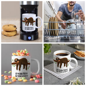 Ich wurde positiv auf müde getestet Faultier Kaffeebecher