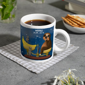 Sternzeichen Waage Faultier Kaffeebecher