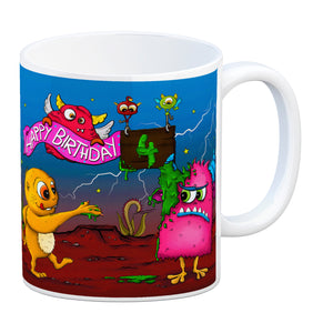 Monster Geburtstagsparty zum 4. Geburtstag Kaffeebecher