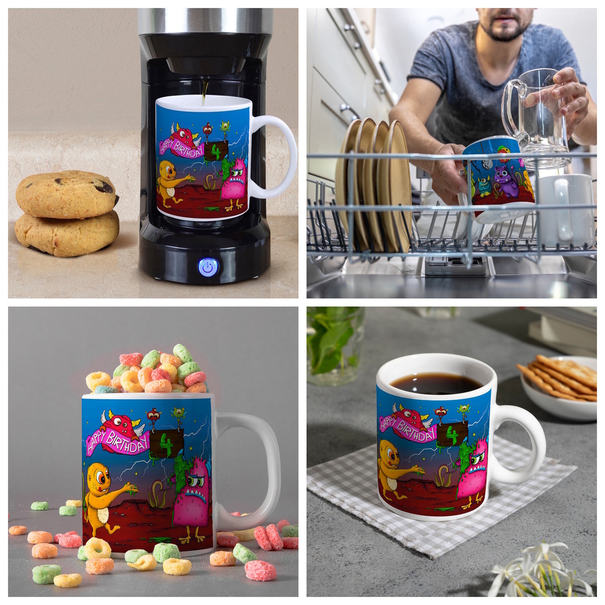 Monster Geburtstagsparty zum 4. Geburtstag Kaffeebecher