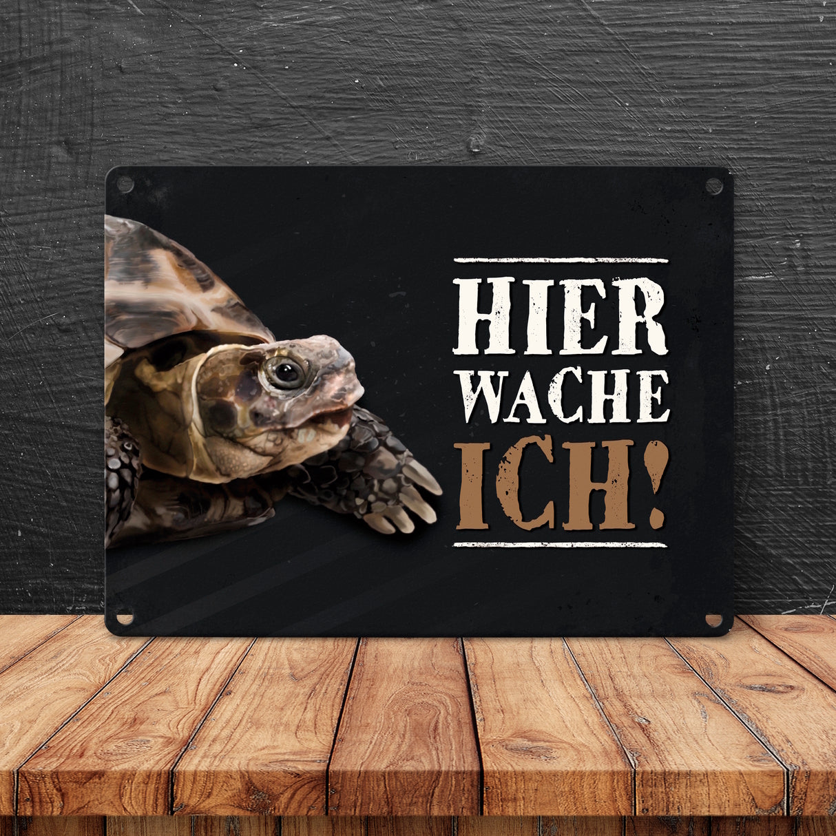 Hier wache ich! Schildkröte Metallschild