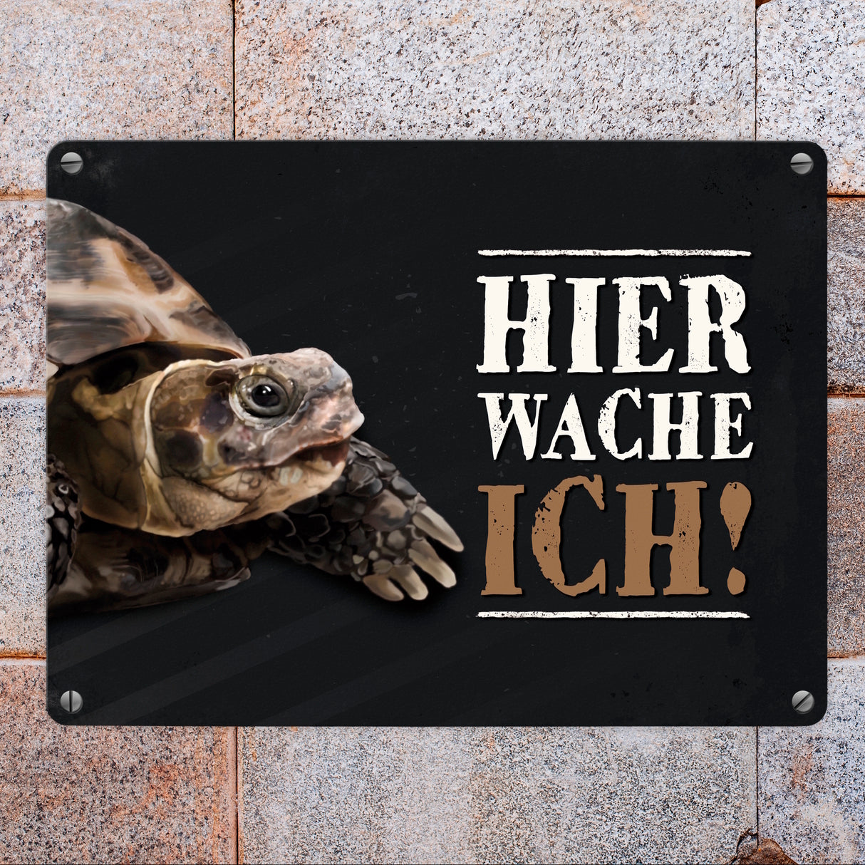 Hier wache ich! Schildkröte Metallschild