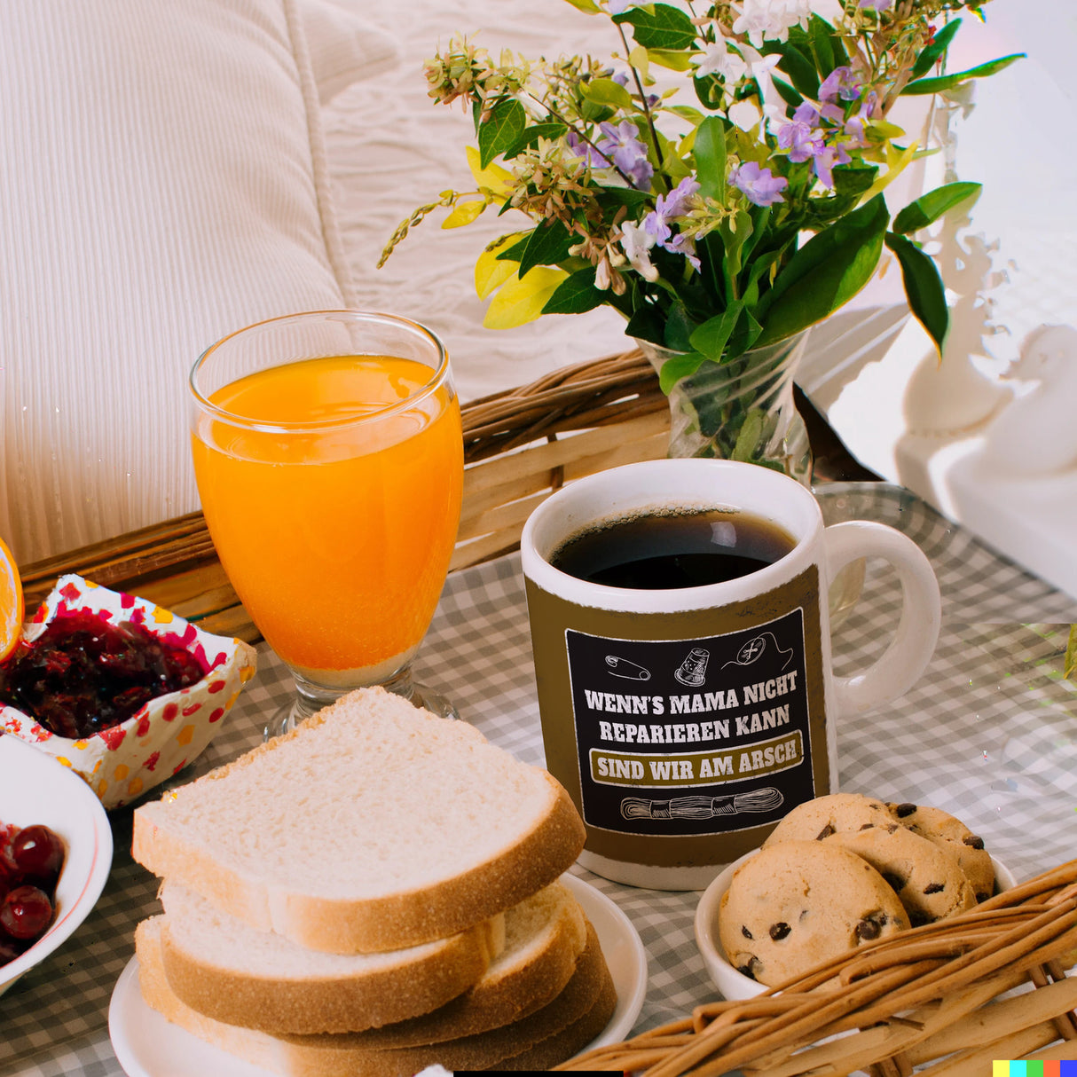 Kaffeebecher mit Spruch: Wenn Mama es nicht reparieren ...