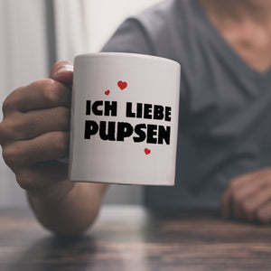 Ich liebe pupsen Furz Kaffeebecher