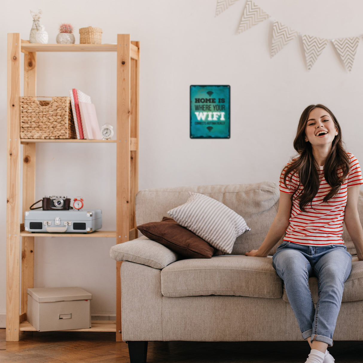 Home is where your wifi connects automatically Metallschild