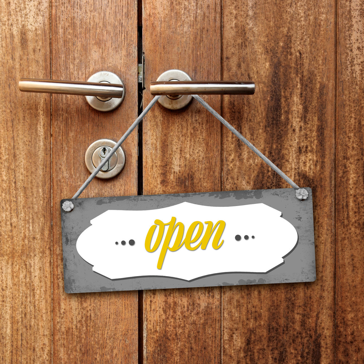open oder closed Wendeschild mit Kordel
