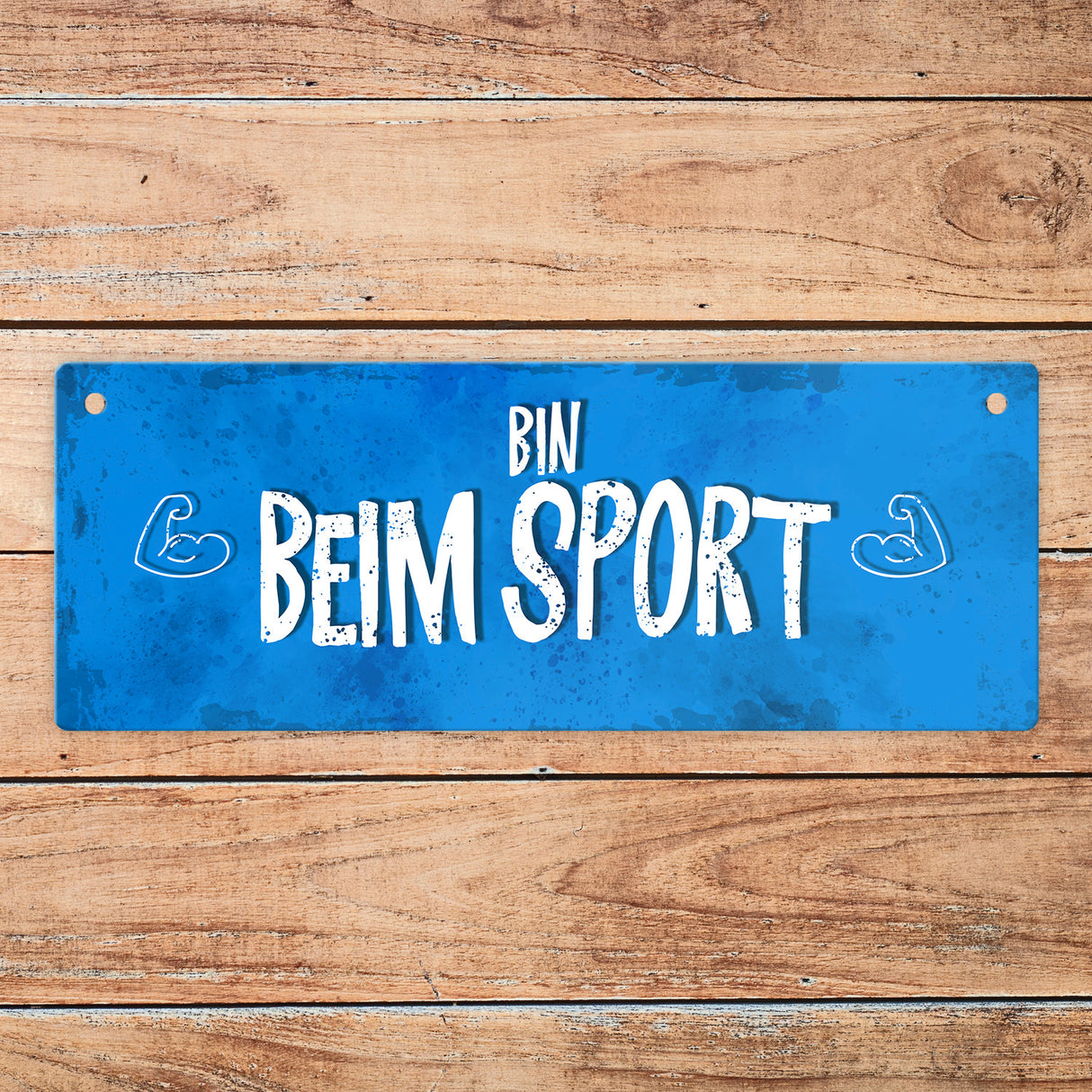 Bin beim Sport - Bin Zuhause Wendeschild mit Kordel