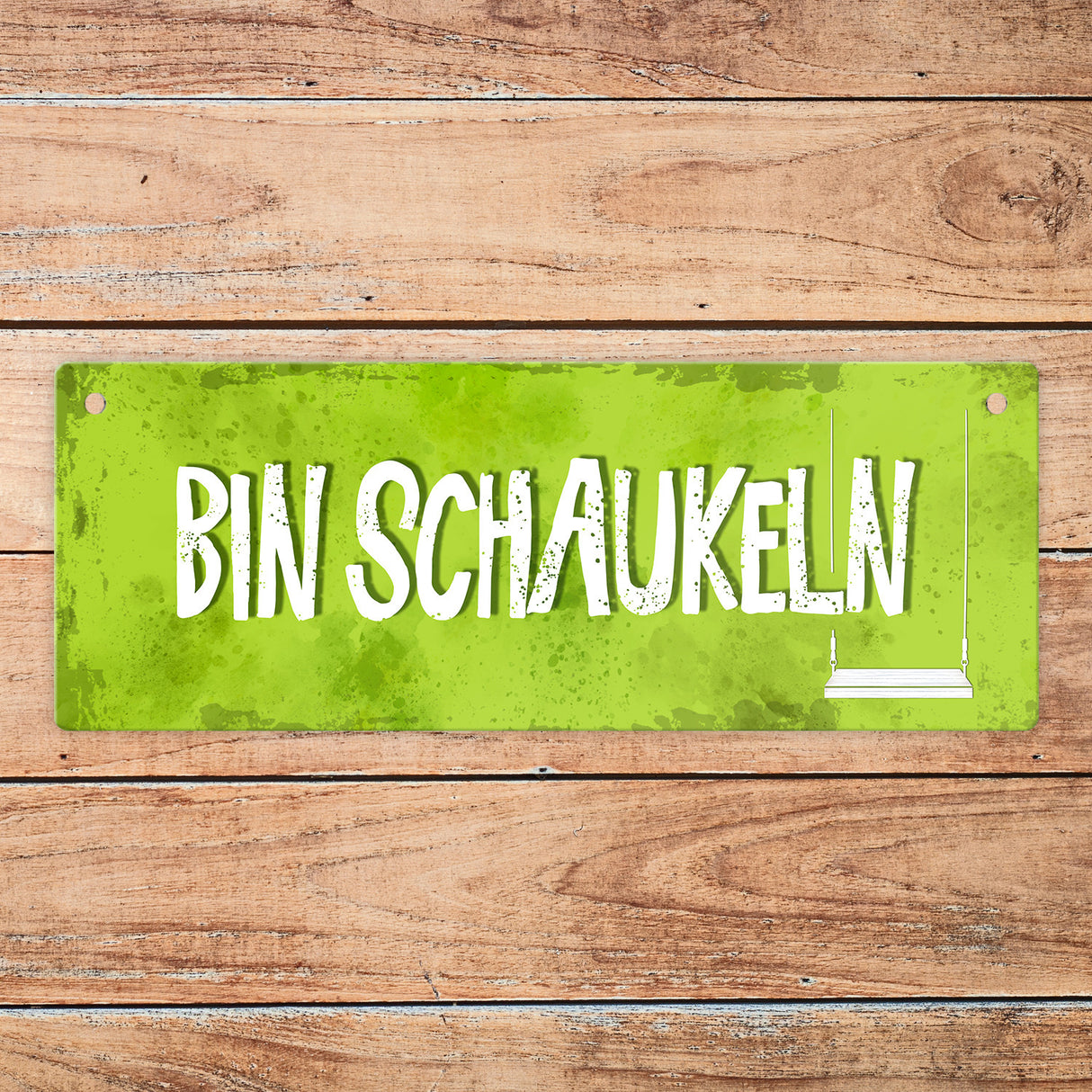 Bin schaukeln- Bin Zuhause Wendeschild mit Kordel