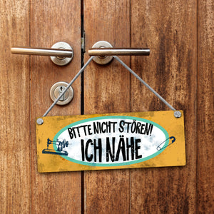 Bitte nicht stören - ich nähe Wendeschild mit Kordel