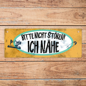 Bitte nicht stören - ich nähe Wendeschild mit Kordel