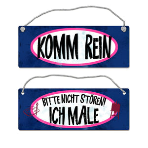 Bitte nicht stören - ich male Wendeschild mit Kordel
