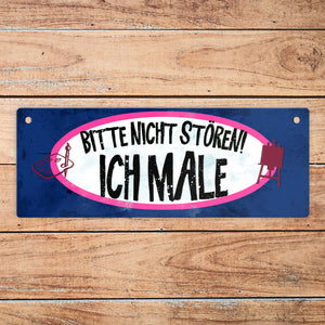 Bitte nicht stören - ich male Wendeschild mit Kordel