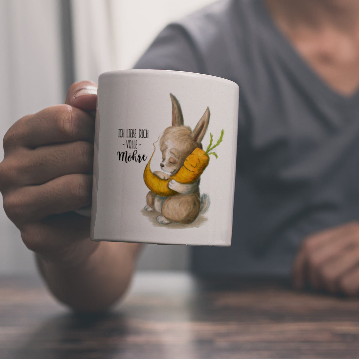 Ich liebe dich volle Möhre Hase Kaffeebecher