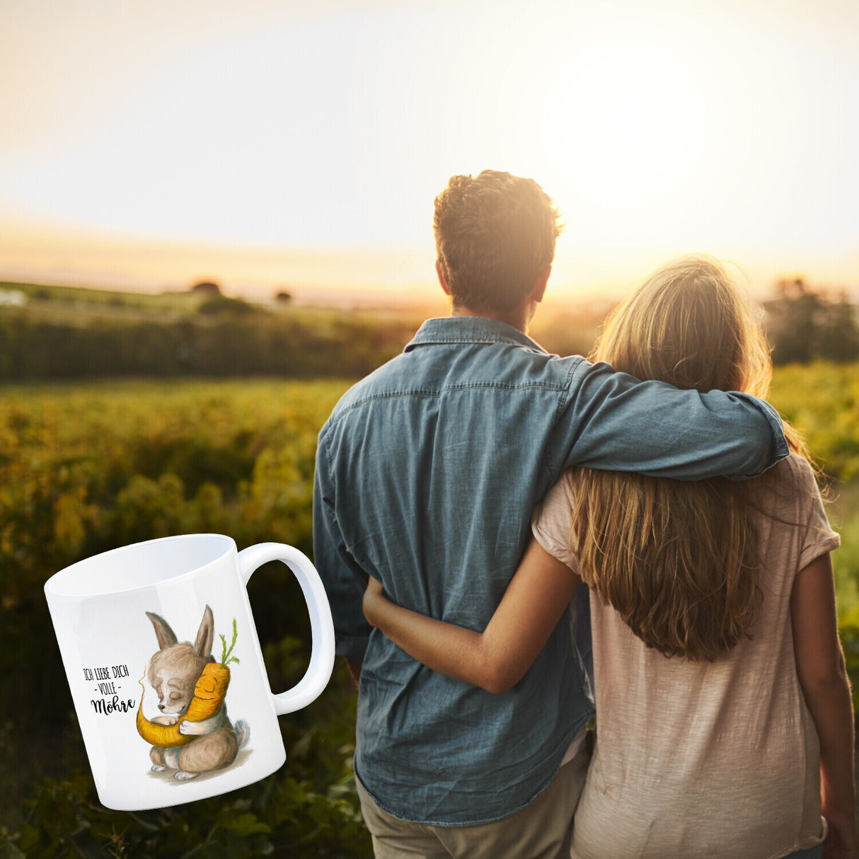 Ich liebe dich volle Möhre Hase Kaffeebecher