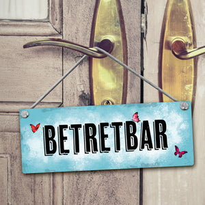 Lieber noch 5 Minuten warten - Betretbar Wendeschild mit Kordel