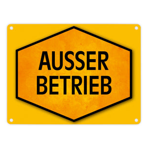Ausser Betrieb Warn- und Hinweisschild in Gelb und Schwarz