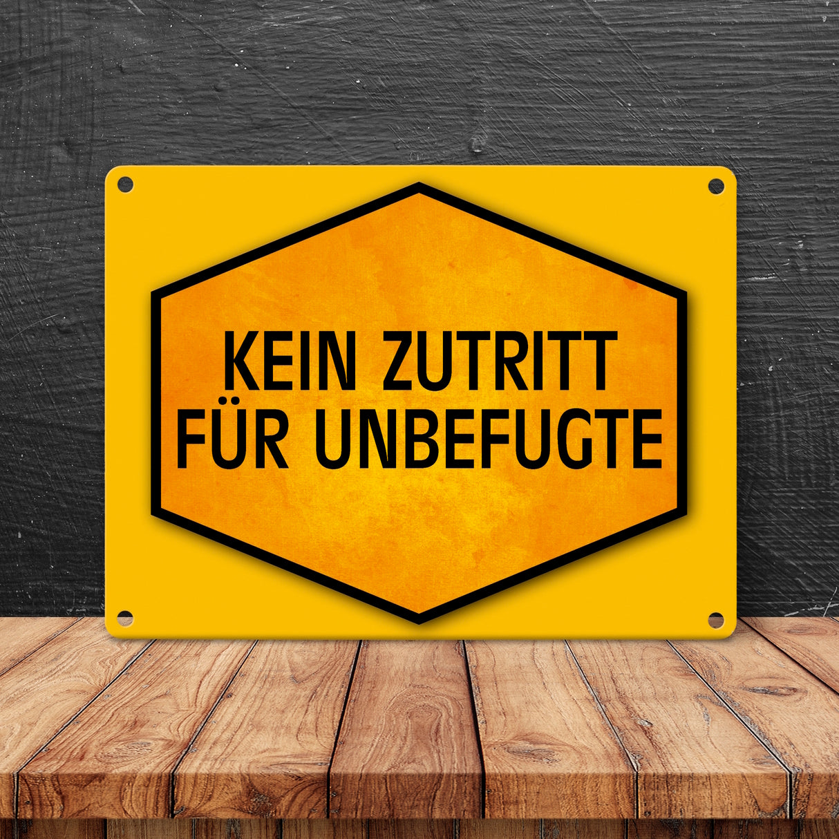 Kein Zutritt für Unbefugte Warn- und Hinweisschild in Gelb und Schwarz