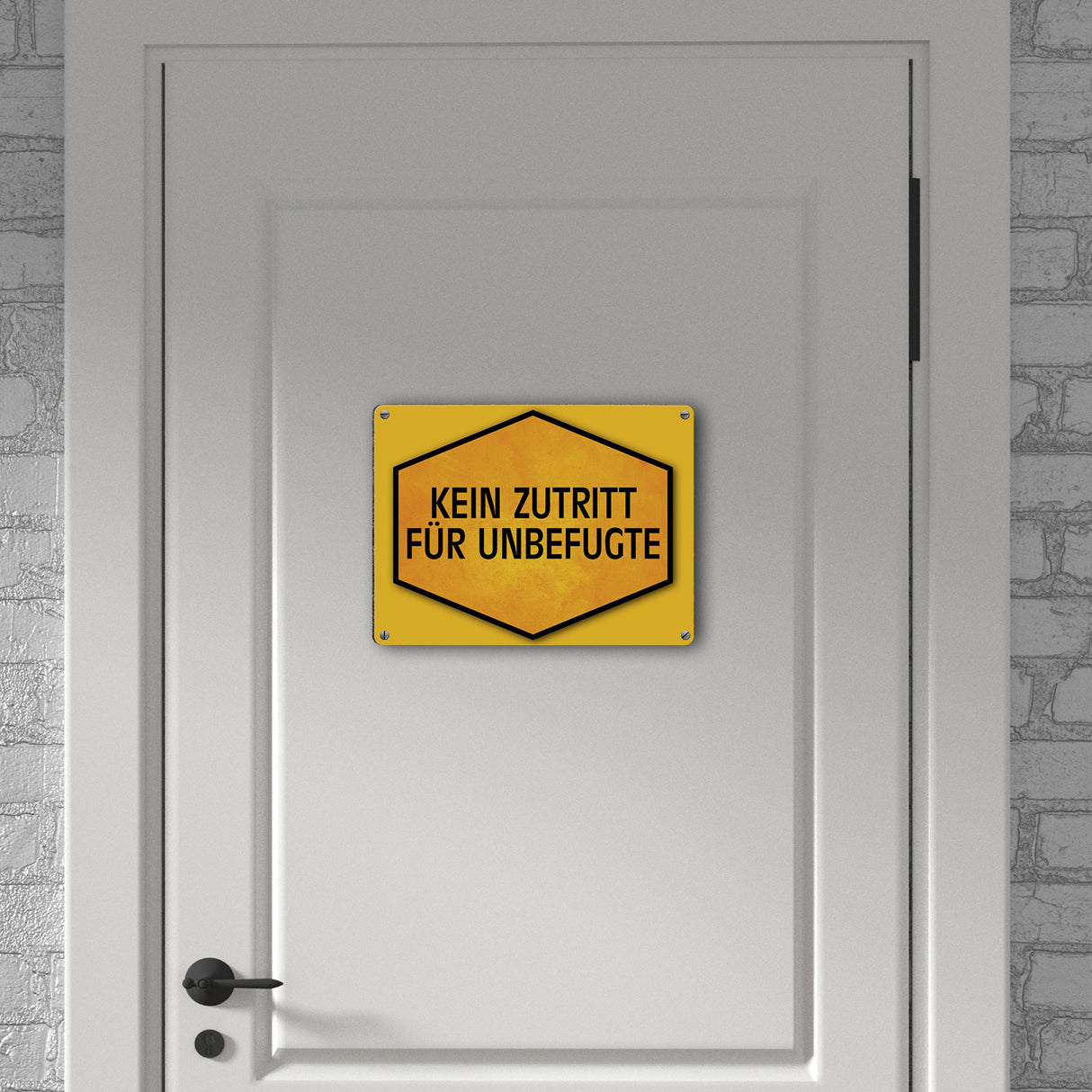 Kein Zutritt für Unbefugte Warn- und Hinweisschild in Gelb und Schwarz
