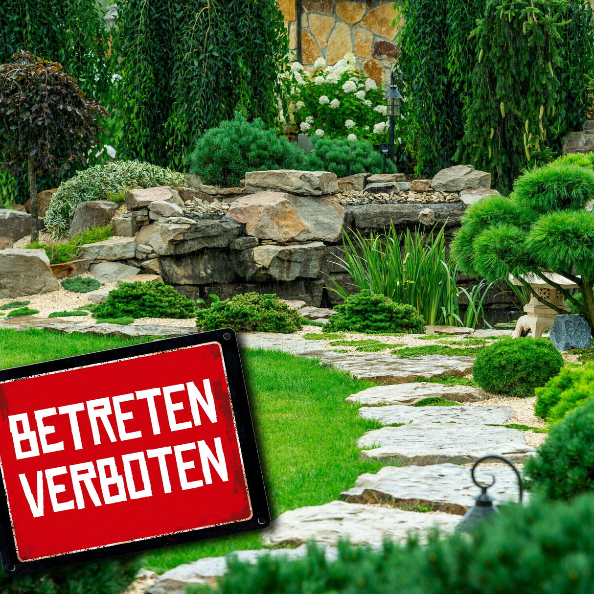 Betreten verboten Warn- und Hinweisschild im Used-Look