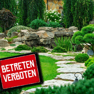 Betreten verboten Warn- und Hinweisschild im Used-Look
