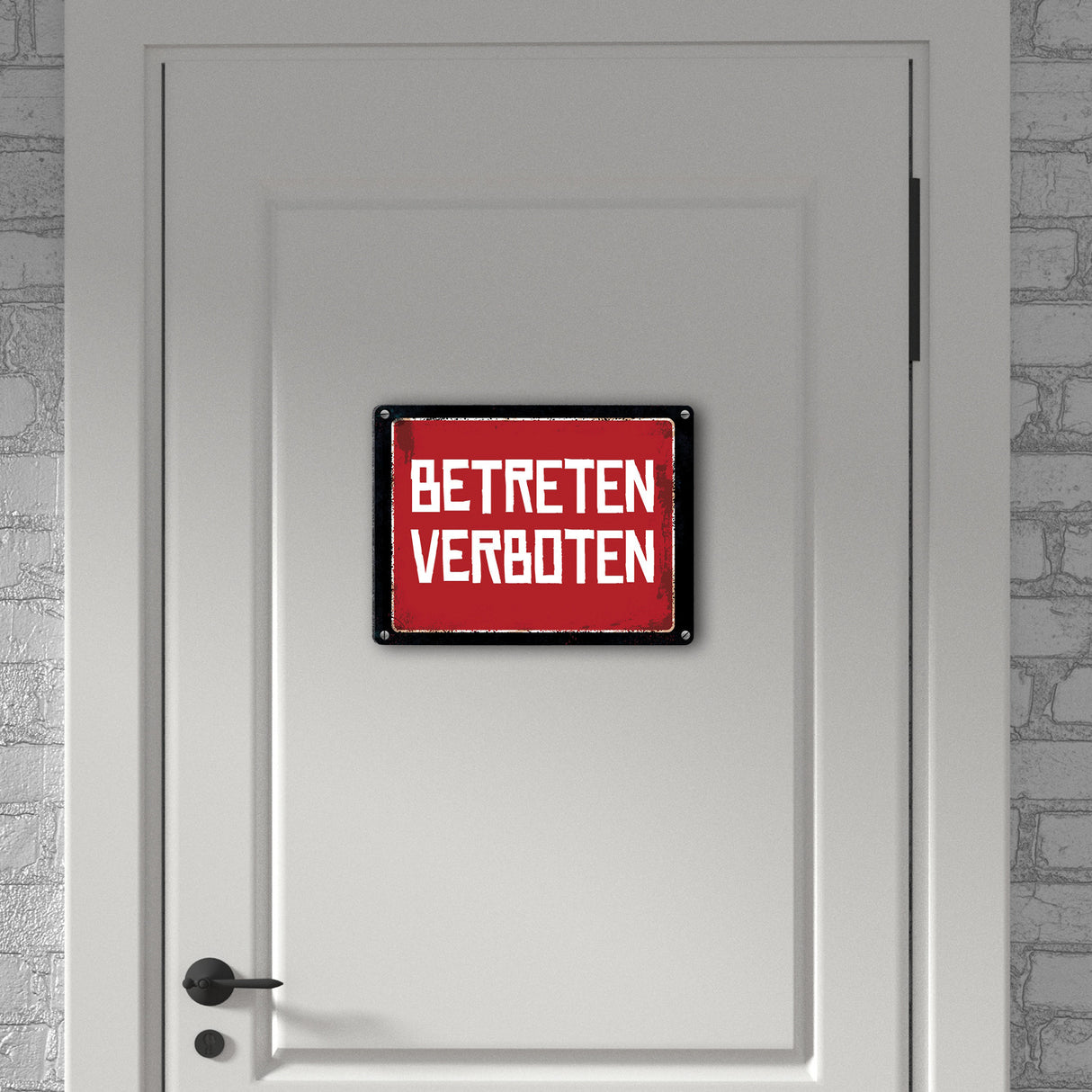 Betreten verboten Warn- und Hinweisschild im Used-Look