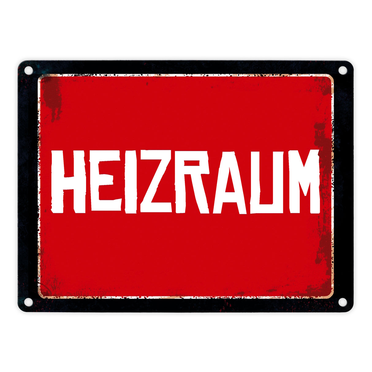 Heizraum Metallschild