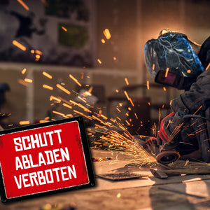 Schutt abladen verboten Warn- und Hinweisschild im Used-Look