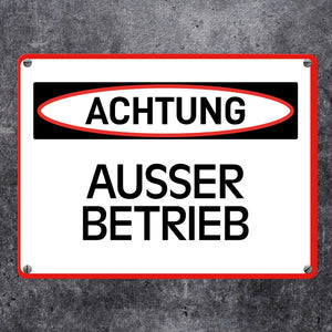 Ausser Betireb Warn- und Hinweisschild im modernen Design
