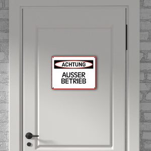 Ausser Betireb Warn- und Hinweisschild im modernen Design