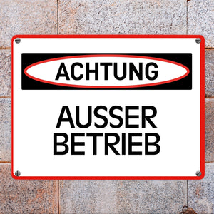 Ausser Betireb Warn- und Hinweisschild im modernen Design