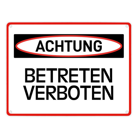 Betreten verboten Warn- und Hinweisschild im modernen Design
