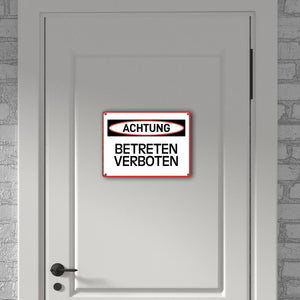 Betreten verboten Warn- und Hinweisschild im modernen Design
