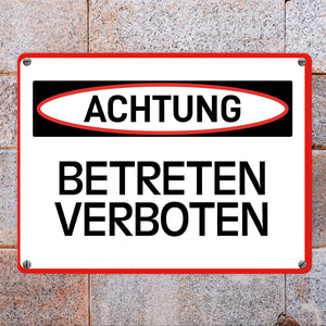 Betreten verboten Warn- und Hinweisschild im modernen Design