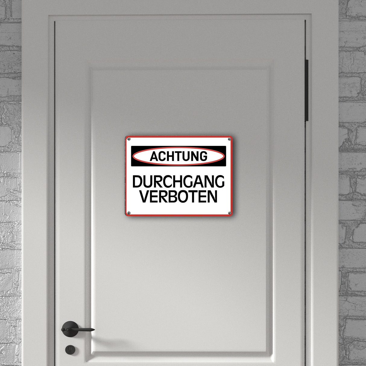 Durchgang verboten Warn- und Hinweisschild im modernen Design